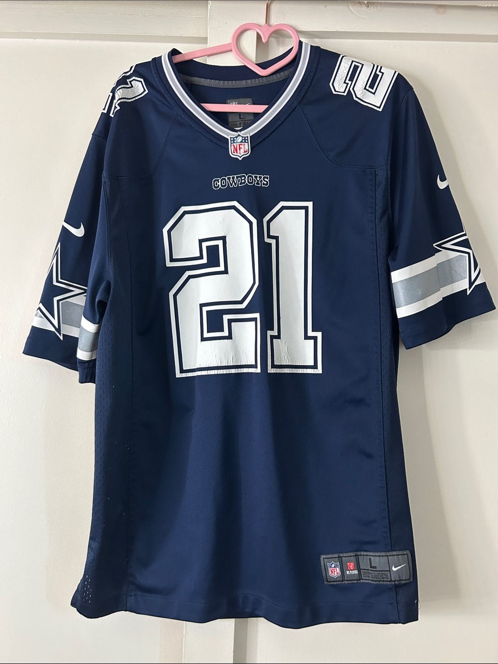 Nike Men’s Dallas Cowboys Navy and White #21 Football Jersey